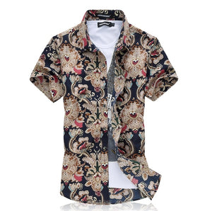 Flower Print Luxury Men Shirt