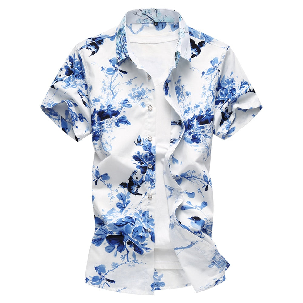 Flower Print Men Shirt