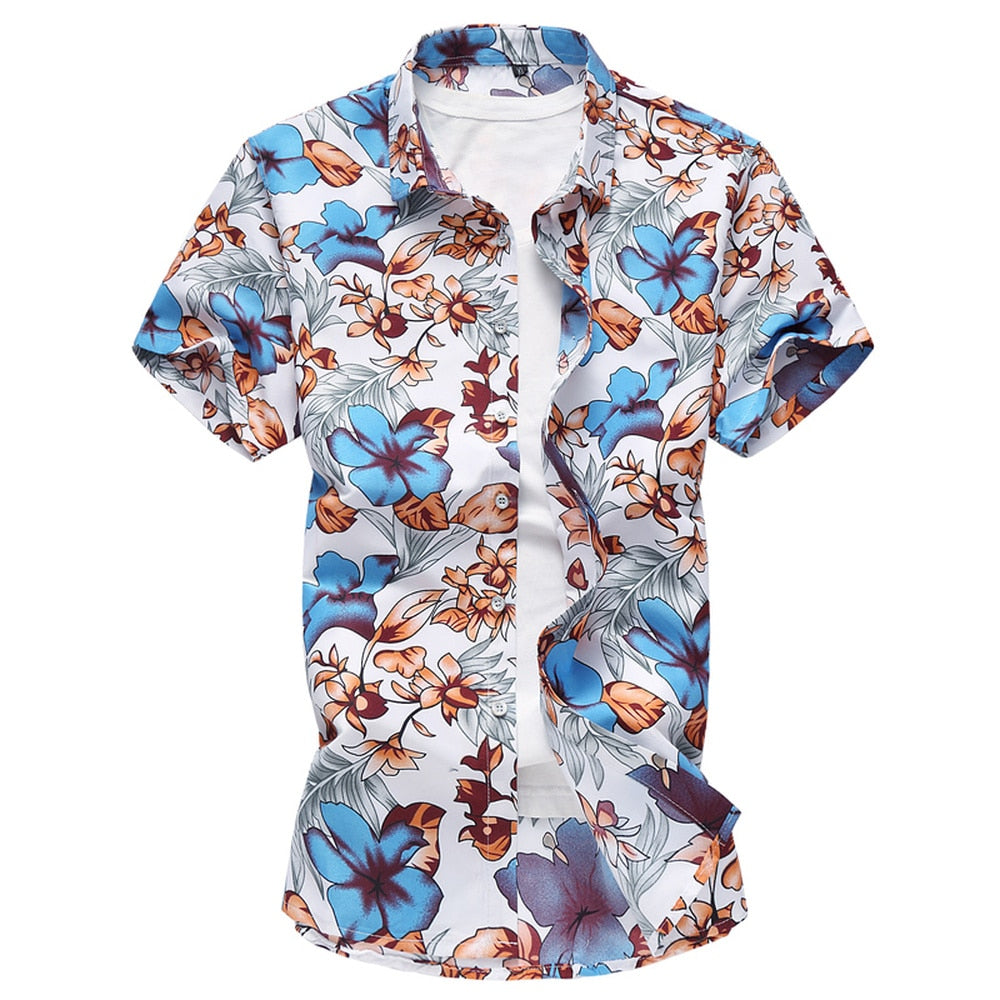 Flower Print Men's Shirt